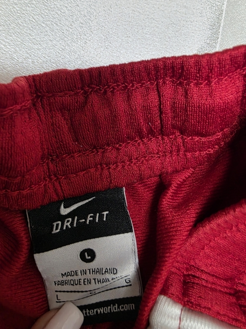 Nike Red Athletic Mesh Shorts with White Side Panels - Picture 5 of 8